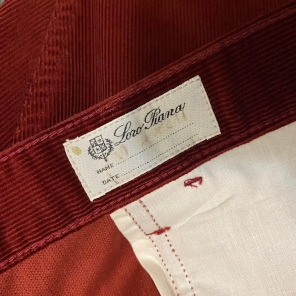 Loro Piana Straight Leg Rust Cords Size US 40